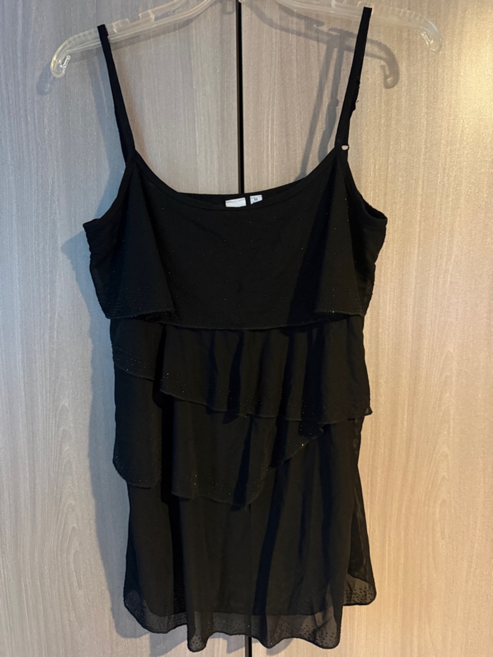 VILA Milano Black Top with Tiny Stud Details